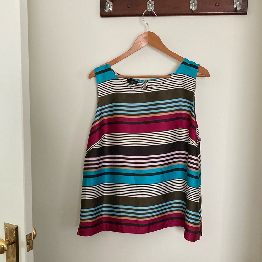 Talbots 2xp plus petite Striped Multicolor Sleeveless Blouse